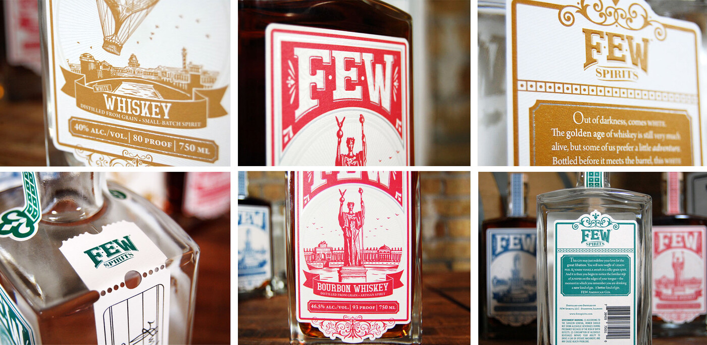 Few Spirits spirits packaging by GOGO Galactic