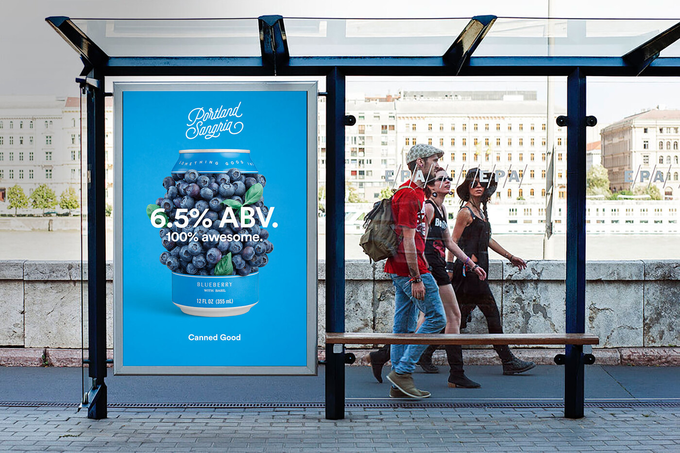 Portland Sangria bus shelter ads by Lawrence Neisler at GOGO