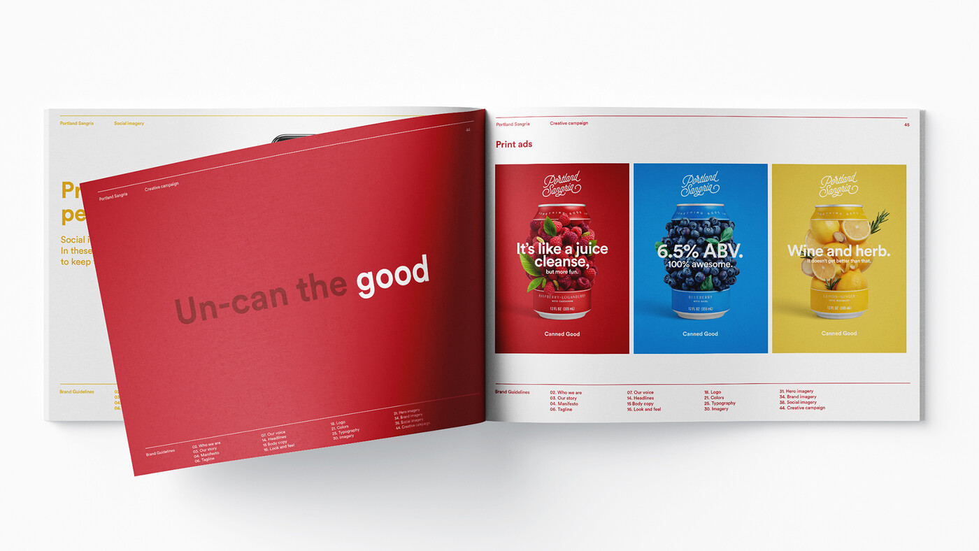 Portland Sangria brand guidelines by GOGO Galactic