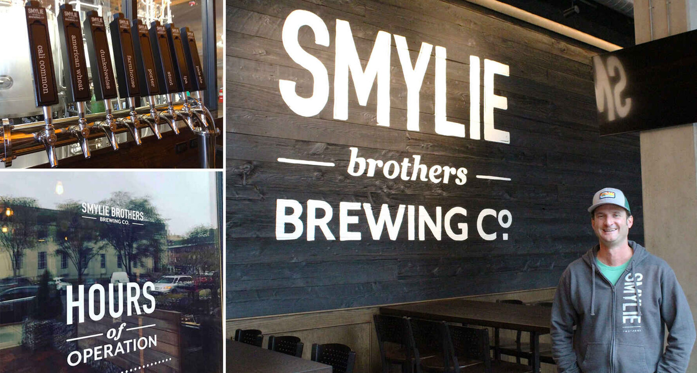Smylie Brothers Brewing Co. outdoor signage, brand design by GOGO Studio