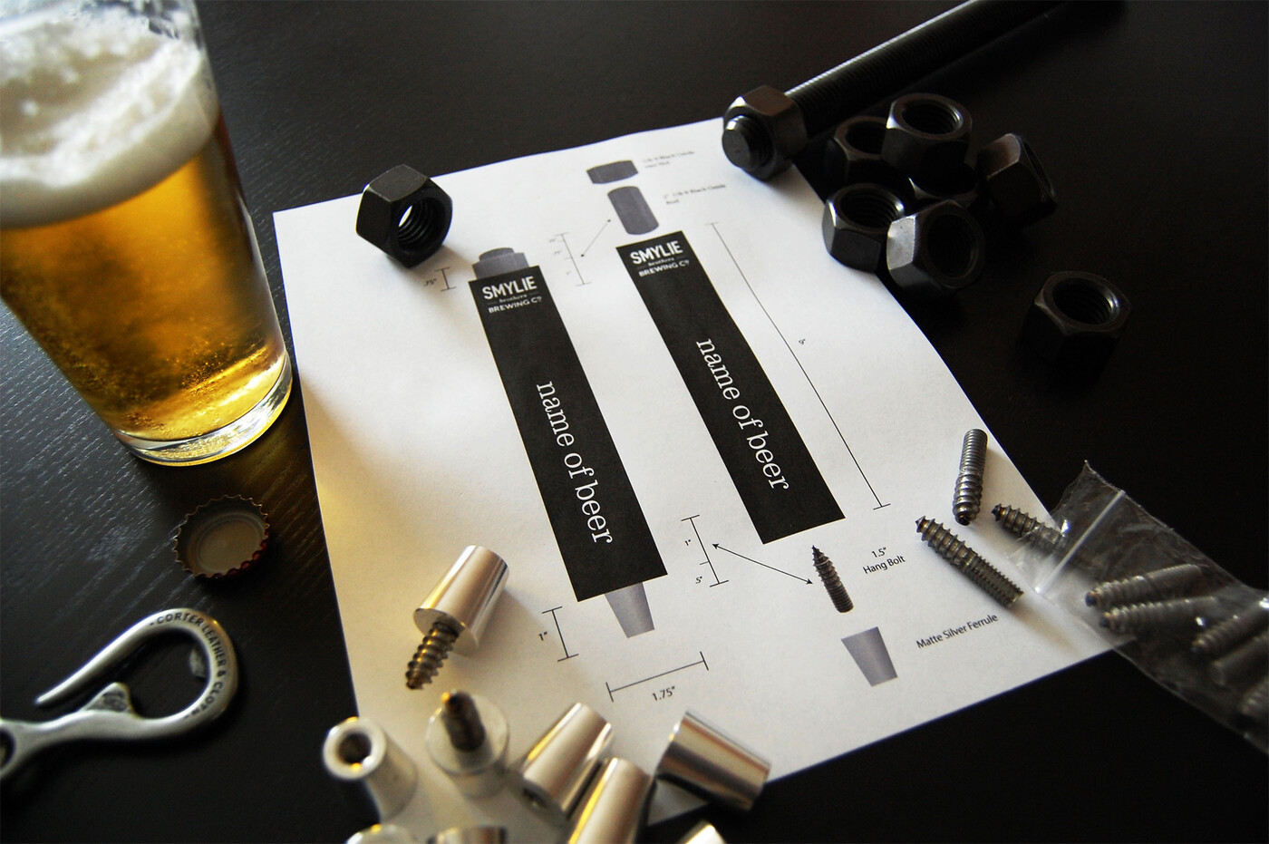Custom tap handles for craft breweries by GOGO design company.